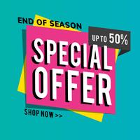 End of season special offer sale up to 59 shop promotion advertisement vector
