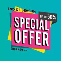 End of season special offer sale up to 59 shop promotion advertisement vector