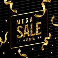 Mega sale 80 off sign vector
