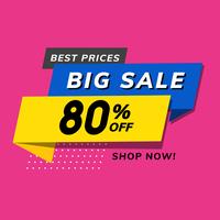 Big sale 80 off promotion advertisement vector