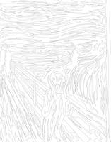 The Scream 1893 by Edvard Munch adult coloring page vector