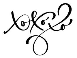 Xo-Xo-Xo Christmas calligraphy vector greeting card with modern brush lettering. Banner for winter season greetings