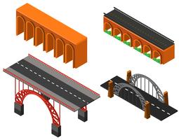 Different designs of bridges vector