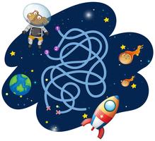 Dog astronaut game template vector
