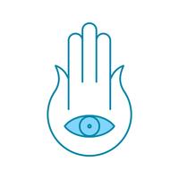 vector hand eye icon