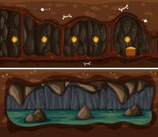 Plantilla de cueva y mina subterránea vector