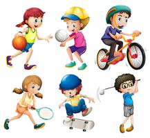 Niños y deportes vector