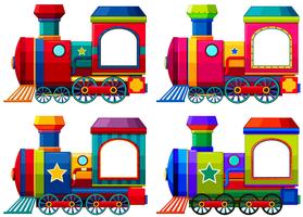 Trains in different colors vector