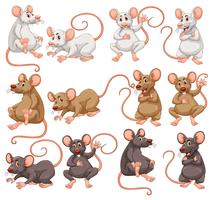 Ratón con diferente color de piel. vector