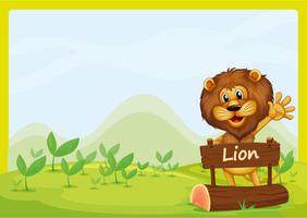 A lion and the signboard vector