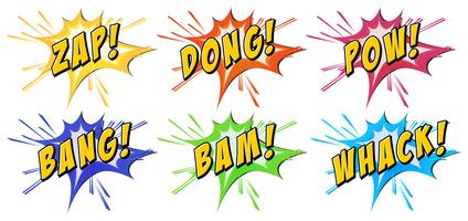 Slang words on explosion background vector