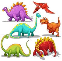 Different type of dinosaurs vector