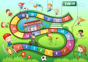 Boardgame template with sport theme vector