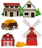 Farm buildings vector