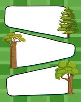 Paper template wtih green trees vector