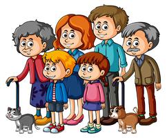 Family members with parents and kids vector