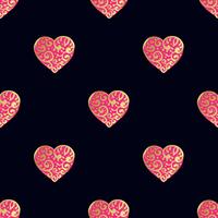 Seamless  gold pattern with hearts. 