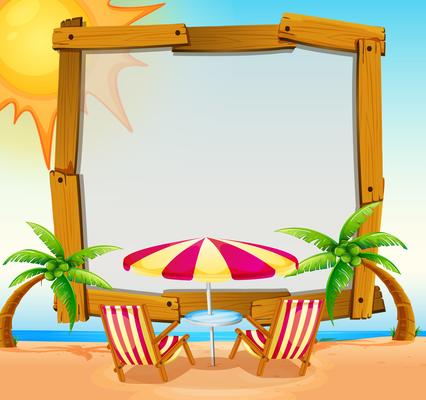 Frame template with beach in background