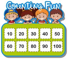 Math worksheet for counting numbers vector