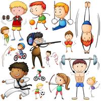 People doing different types of sports vector