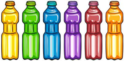 Botellas de color vector