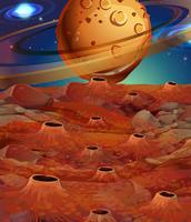 Background scene with planets and moon surface vector