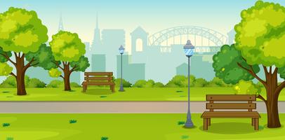 A park in urban city vector