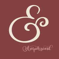 hand lettered flourish ampersand. Great vector design for wedding invitations, save the date cards and other stationary