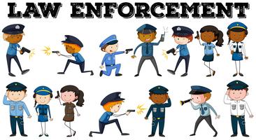 Policeman and law enforcement poster vector