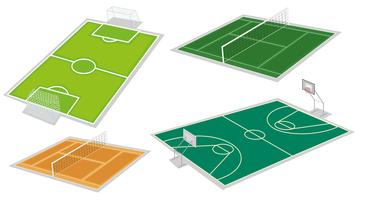 Cuatro tipos diferentes de tribunales vector