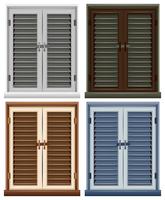 Four window frames in different colors vector