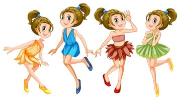 Women dressed in fancy clothes vector