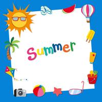 Border design with summer theme vector