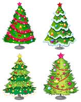 Four christmas trees vector
