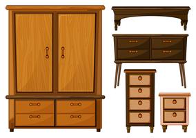 Furnitures made of wood vector