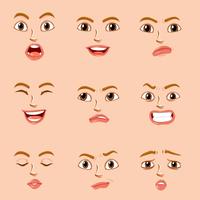 Expresiones faciales para personaje femenino. vector