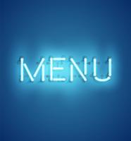 Neon realistic word for advertising, vector illustration
