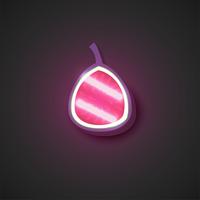 Realistic neon fruits, vector illustration