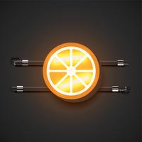 Realistic neon fruits with console, vector illustration