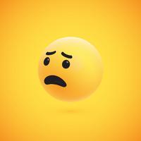 Cute high-detailed yellow 3D emoticon for web, vector illustration