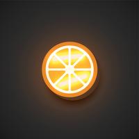 Realistic neon fruits, vector illustration