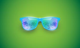 Realistic vector sunglasses on a colorful background, vector illustration