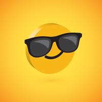 Yellow high detailed 3D disc emoticon, vector illustration