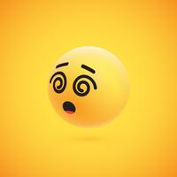 Lindo emoticon amarillo 3D altamente detallado para web, ilustración vectorial vector