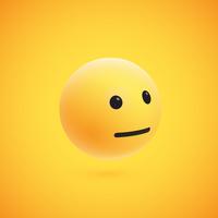 Cute high-detailed yellow 3D emoticon for web, vector illustration