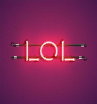 Neon realistic word for advertising, vector illustration