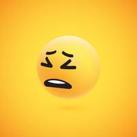 Cute high-detailed yellow 3D emoticon for web, vector illustration