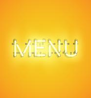 Neon realistic word for advertising, vector illustration