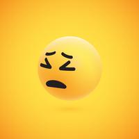 Cute high-detailed yellow 3D emoticon for web, vector illustration