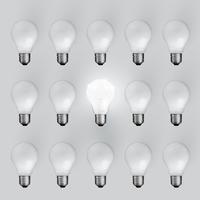 High detailed realistic light bulb illustration, vector